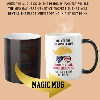 Caneca Mágica Engraçado Trump Melhor Dentista Magia Mug