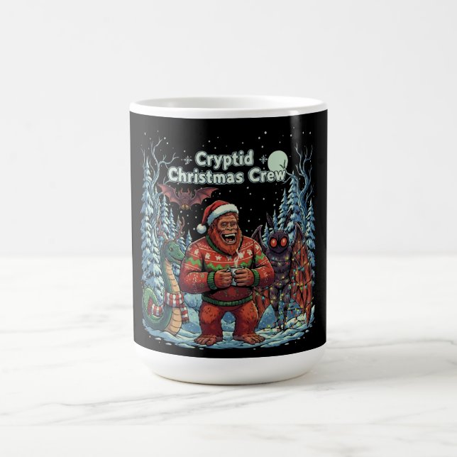 Caneca Mágica Equipe Divertida de Cryptids de Natal | Pé Grande, (Center)