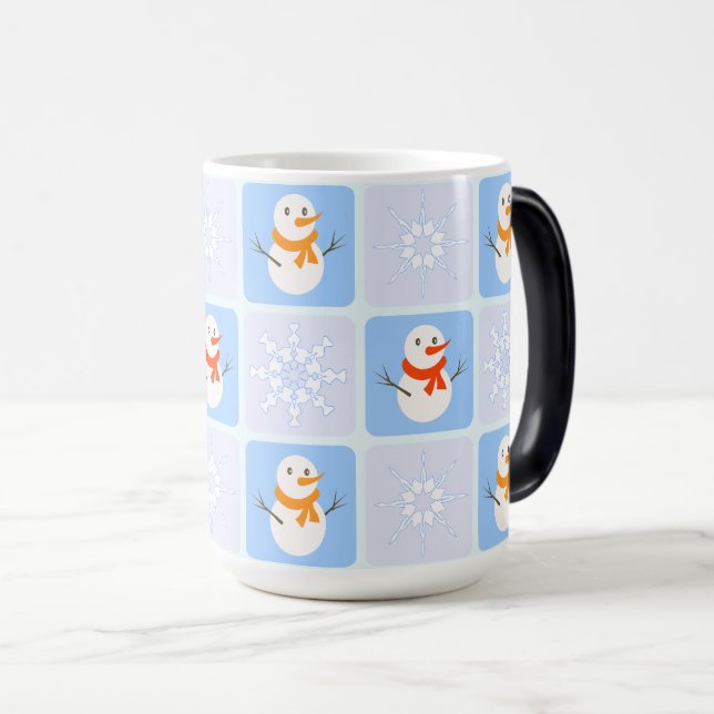 Caneca Mágica Espelho de neve e flocos de neve com verificação d (Frente Esquerda)