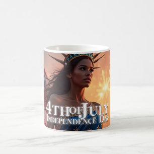 Caneca Mágica Esplêndido Design de 4 de Julho - Fogos de Artifíc