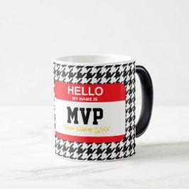 Caneca Mágica Esportes Olá Meu Nome É MVP Houndstooth Team Year