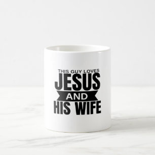 Caneca Mágica Esta Cara ama Jesus e sua esposa Morphing Mug