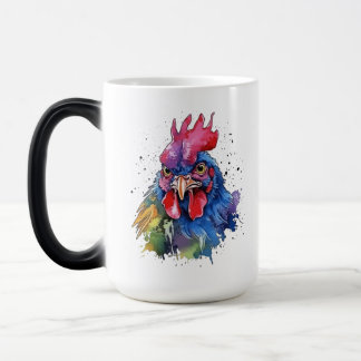 Caneca Mágica Estilo de Aquarela de Galinha do País Rooster