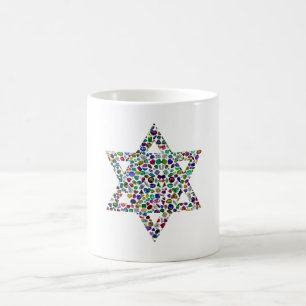 Caneca Mágica Estrela de David feita com Gemstones em Todas as C