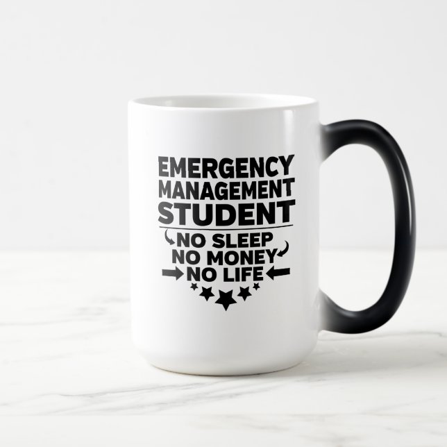 Caneca Mágica Estudante de Gerenciamento de Emergência Sem Vida  (Direita)