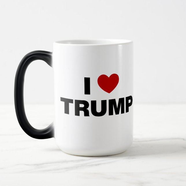 Caneca Mágica Eu Amo Trump (Esquerda)