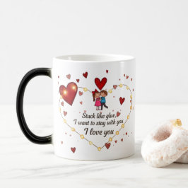 Caneca Mágica Eu amo você Cute cartoon Heart Morphing