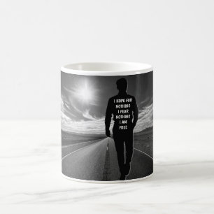 Caneca Mágica Eu espero por nada de citação motivacional
