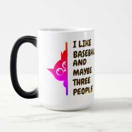 Caneca Mágica Eu gosto de gato espiando beisebol