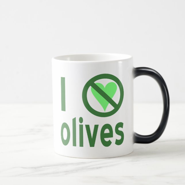 Caneca Mágica Eu Odeio Azeitonas Sem Amor Verde (Direita)