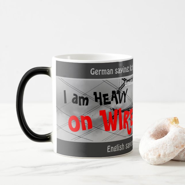 Caneca Mágica Eu sou pesada em fio - bobo. Alemão! (Com Donut)