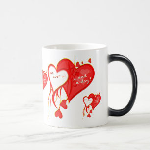 CANECA MÁGICA EU TE AMO PARA SEMPRE E UM CORAÇÃO DO DIA