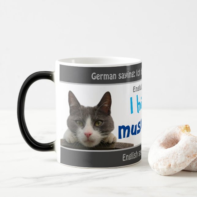 Caneca Mágica Eu tenho um musclecat - bobo traduzido alemão! (Com Donut)