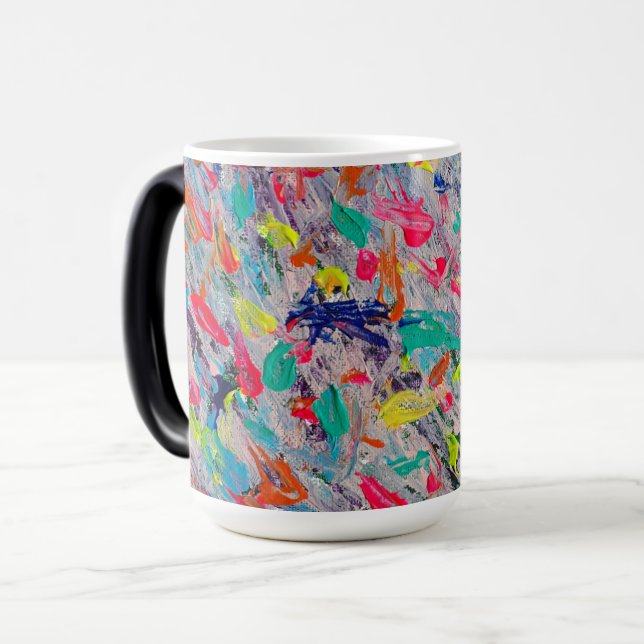 Caneca Mágica Expressão Colorida na Tinta Acrílica (Frente Esquerda)