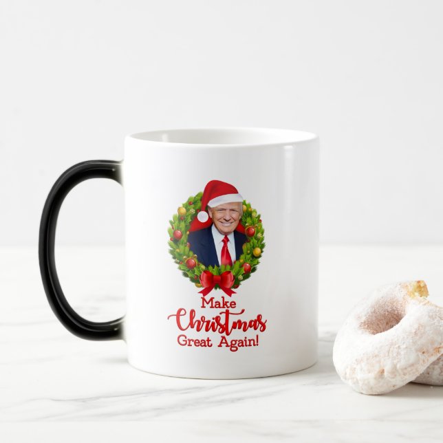 Caneca Mágica Faça o Excelente de Natal de novo Trump MAGA prese (Com Donut)