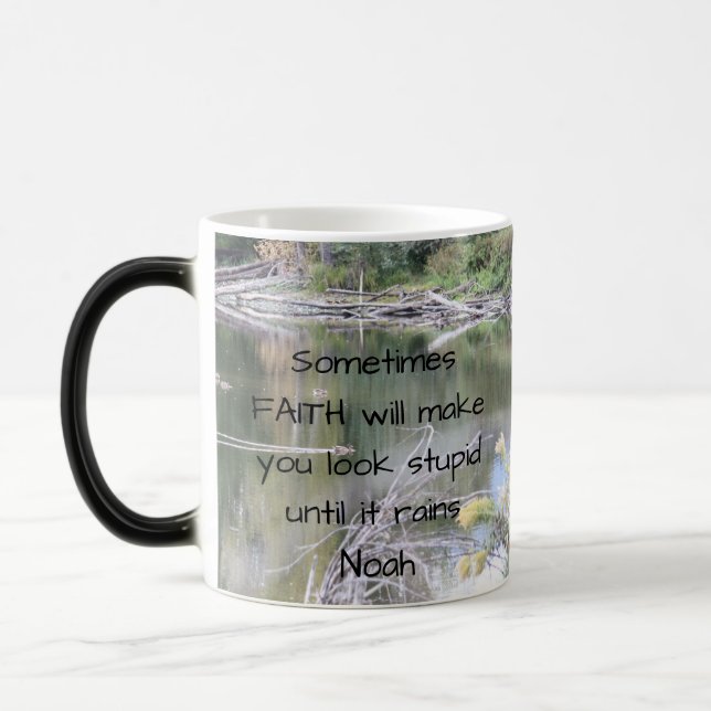 Caneca Mágica Faith Inspirational Humor Cote Bíblia Christian (Esquerda)