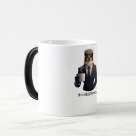 Caneca Mágica Falcão Empresário Carregando Café Focado