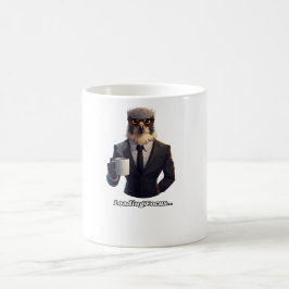 Caneca Mágica Falcão Empresário Carregando Café Focado