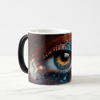 Caneca Mágica Fantasia Colorida Terra Glitter Olhos Fechados