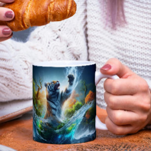 Caneca Mágica Fantasia da Natureza Selvagem com Tigre Majestoso