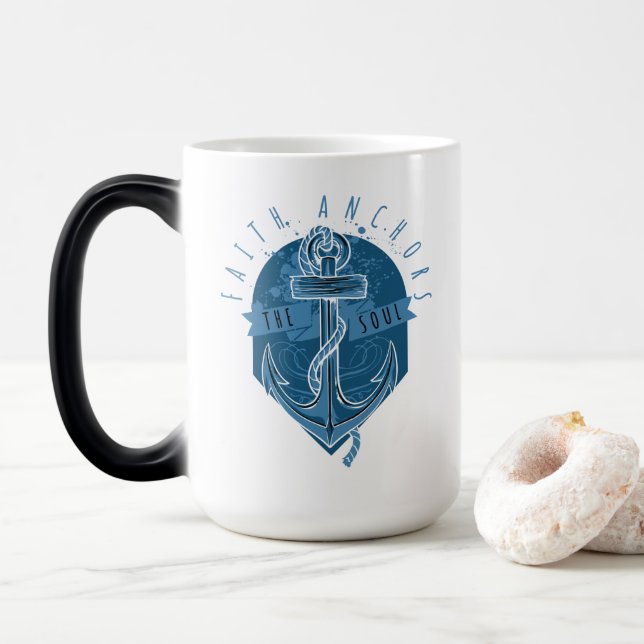 Caneca Mágica Fé Náutica Ancora a Alma (Com Donut)