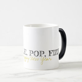 Caneca Mágica Feliz ano novo Sparkle Pop Fizz  Black Dourado
