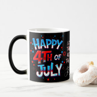 Caneca Mágica Feliz Dia da Independência em 4 de julho