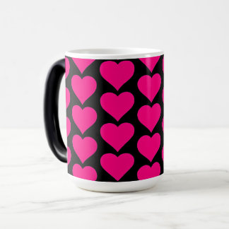 Caneca Mágica Feliz Dia dos Namorados - acento de coração rosa