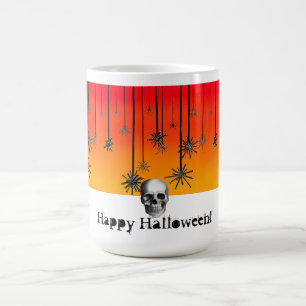 Caneca Mágica Feliz Homem de laranja do Dia das Bruxas com crâni