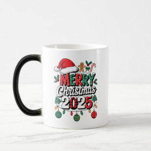 Caneca Mágica Feliz Natal 2025 Pijama Chapéu de Papai Noel Xmas