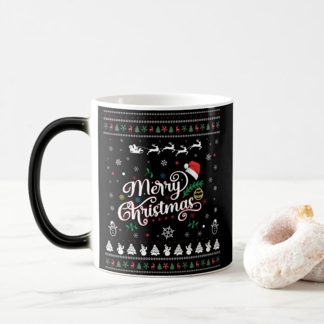 Caneca Mágica Feliz Natal Engraçado (Com Donut)
