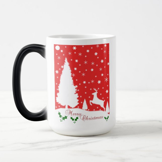 Caneca Mágica Feliz Natal Flocos de Neve de inverno (Esquerda)