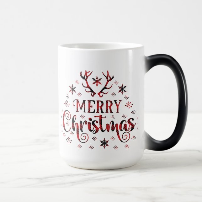 Caneca Mágica Feliz Natal Flocos de Neve, Feliz ano novo (Direita)