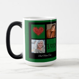 Caneca Mágica Feliz Natal Melhor Colagem de Fotografias da Mãe