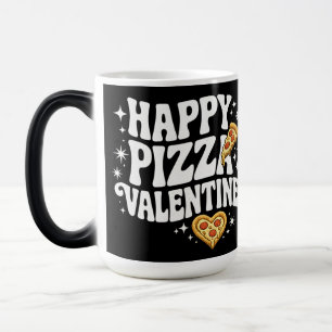 Caneca Mágica Feliz Pizza do Dia dos Namorados Design Divertido