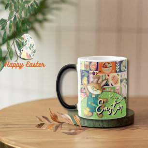 Caneca Mágica Felz pascoa Bunny Collage Mug
