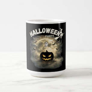Caneca Mágica Festa de Halloween Lua Abóbora Fantasma Vintage Ha