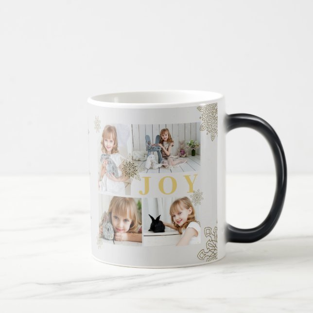 Caneca Mágica Festivas Peças de Alegria Dourada Férias de Natal (Direita)