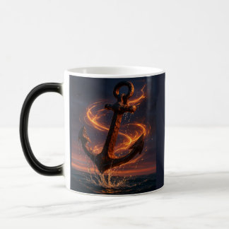 Caneca Mágica Fiery Rustic Anchor – Nautical Fantasy Wall Art