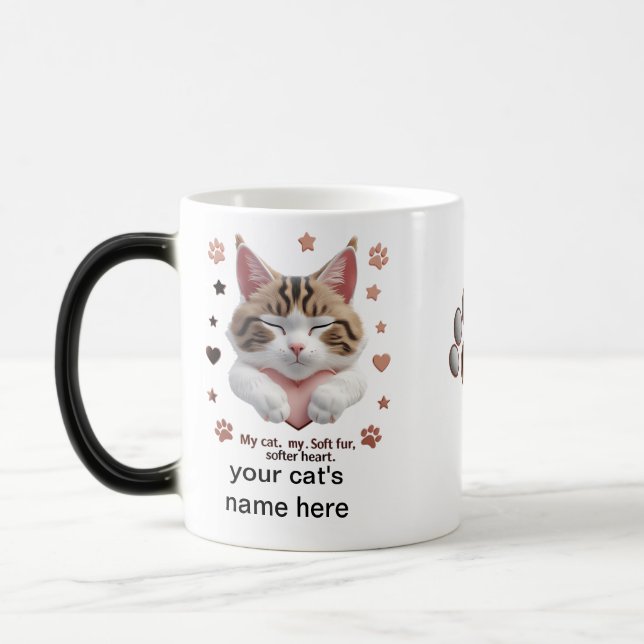 Caneca Mágica Floffy Cat Heart Mug - Morphing Magic Cup (Esquerda)