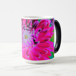Caneca Mágica Flor de Dália Rosa-Rosa-Vermelha-Crimson