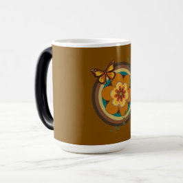 Caneca Mágica Flor Vintage , Estilo Vintage, Flor e Redondo 