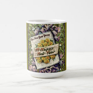 Caneca Mágica Flores da Era Vitoriana Feliz ano novo Mug