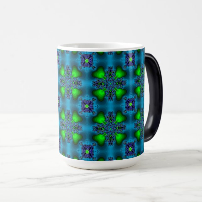 Caneca Mágica Flores de Artdeco no Estilo Retroativo (Frente Esquerda)