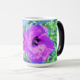 Caneca Mágica Flores de Hibisco Roxo-Roxo-Violeta