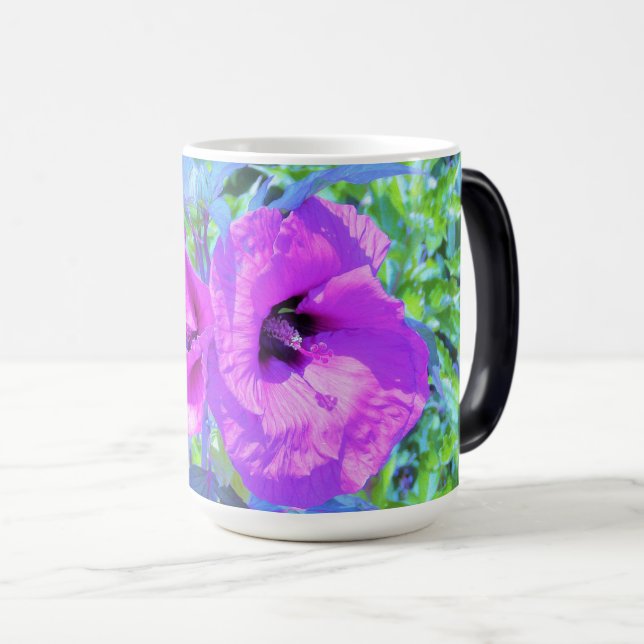 Caneca Mágica Flores de Hibisco Roxo-Roxo-Violeta (Frente Esquerda)