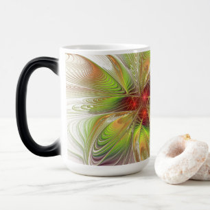 Caneca Mágica Flores fractais de fantasia macias e ternas 