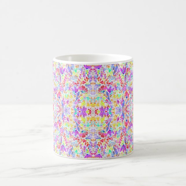 Caneca Mágica Flores pastéis abstratas (Centro)