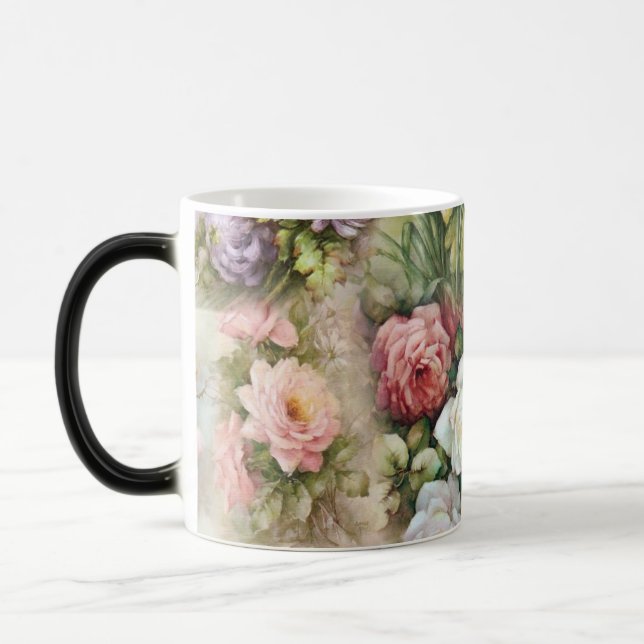 Caneca Mágica Flores Vintage (Esquerda)