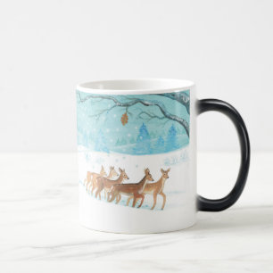 Caneca Mágica Floresta de neve de inverno Roe Deer